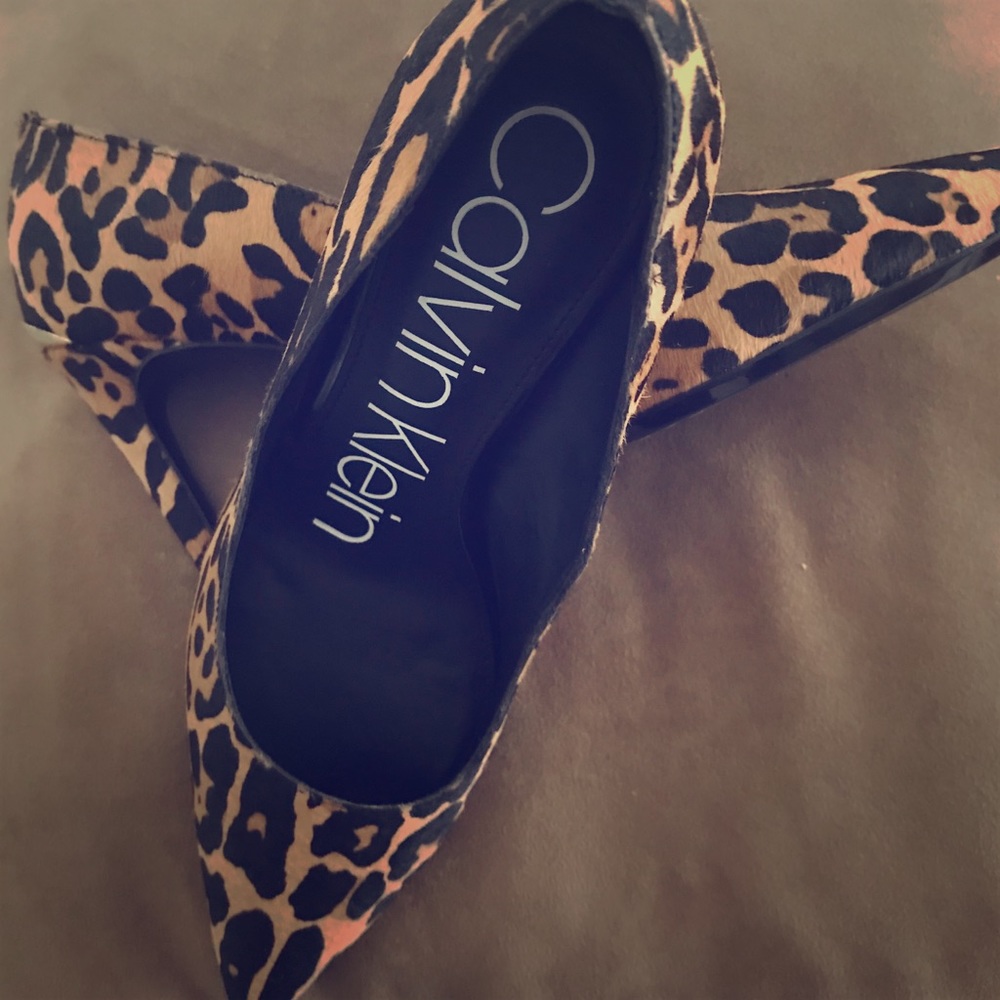 CK leopard pumps